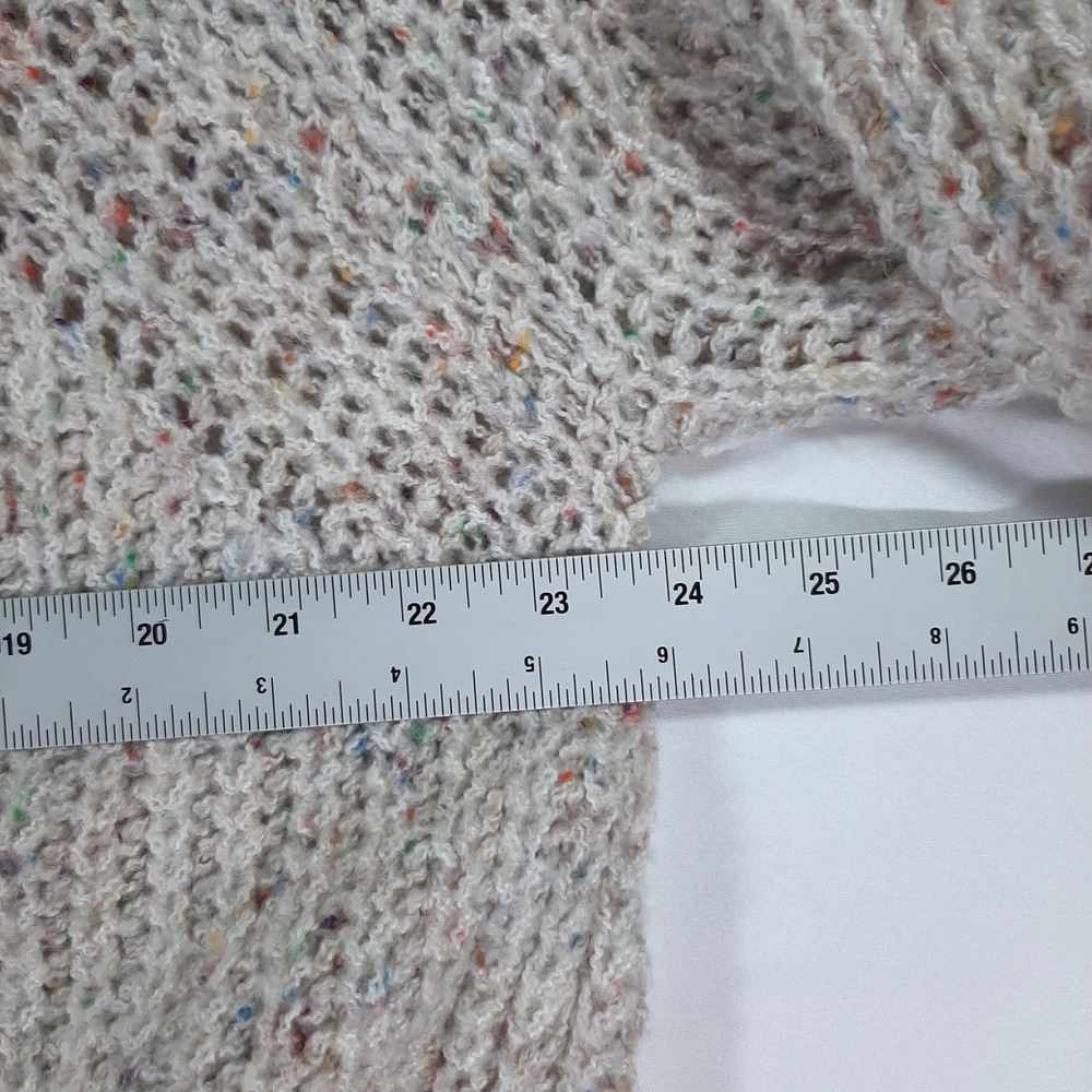 Moon & Madison Cream Confetti Speckled Cowl Neck Chunky Knit Sweater Large - Picture 6 of 10